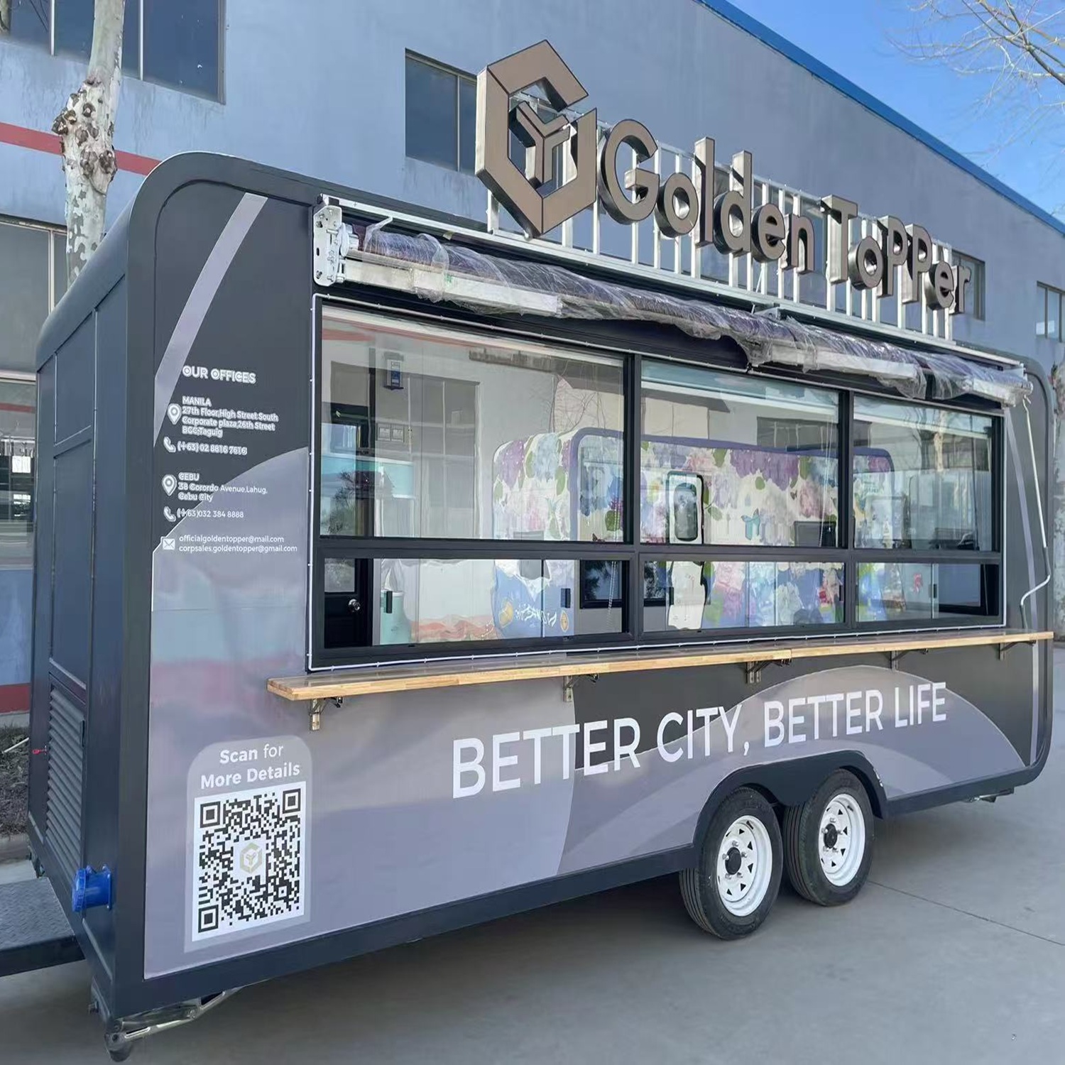 Outdoor Coffee Equipment - Commercial Standards Food Trailer Cart Mobile