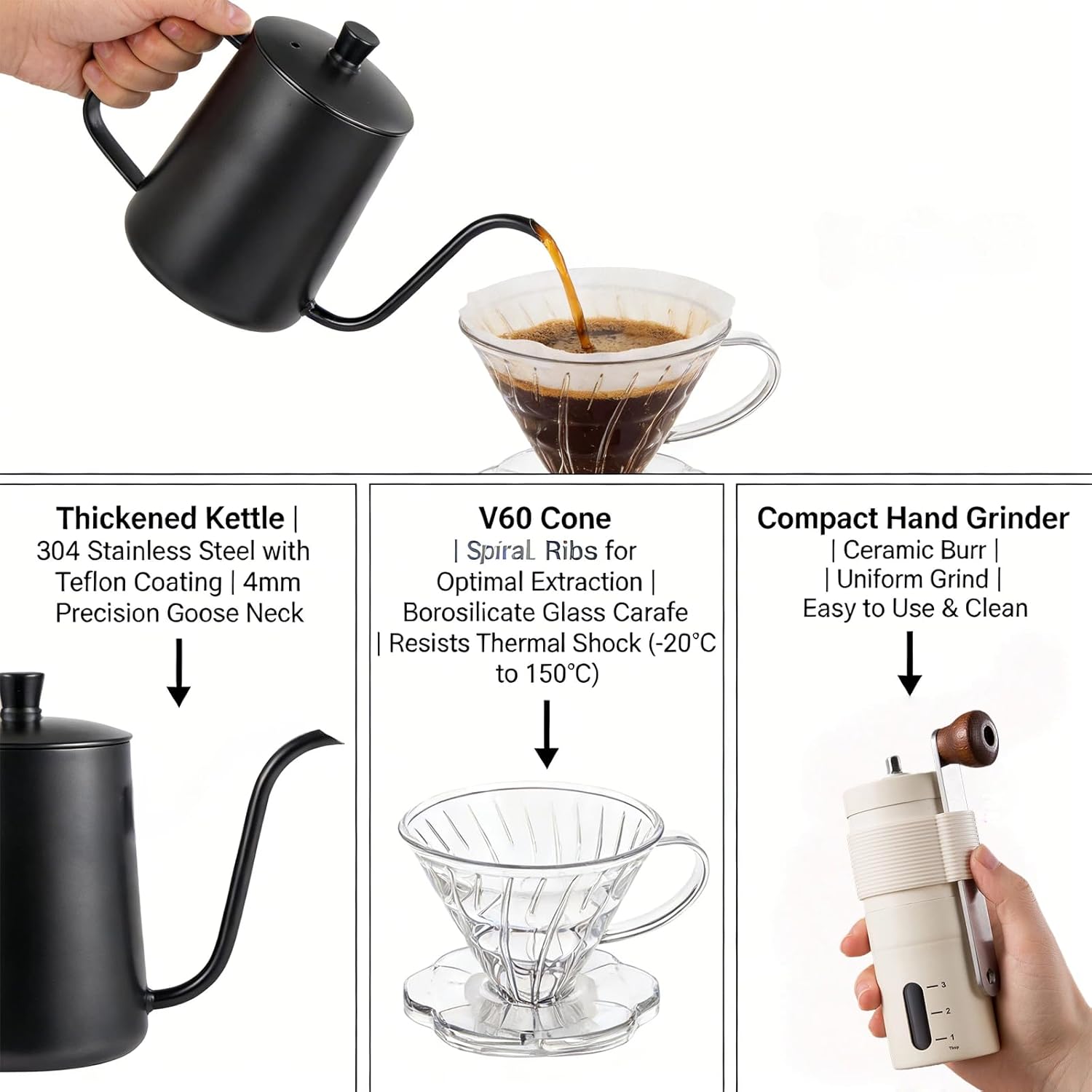 Single Serve Manual Pour Over  - Coffee Equipment V60 のレビューと価格